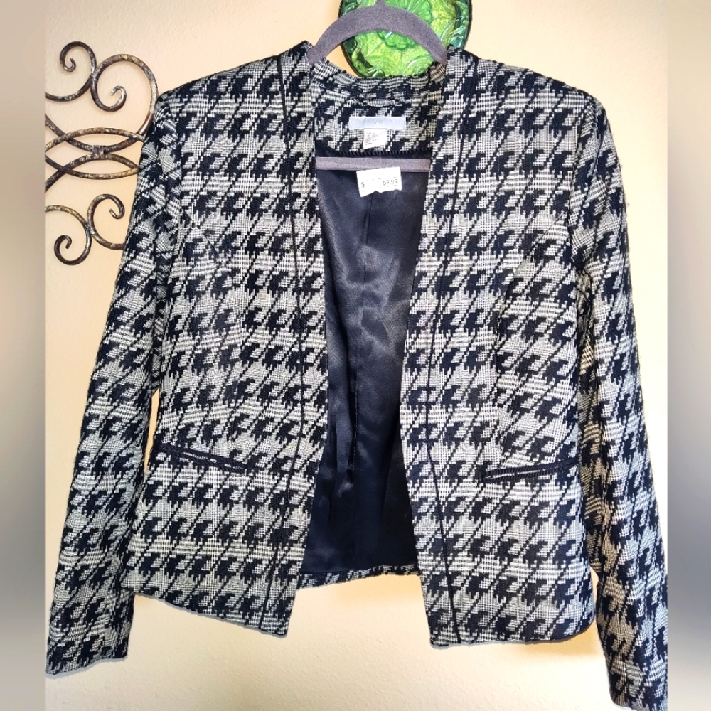 H&M Black/White Women's Jacket Blazer Size 10